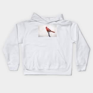 Male Northern Cardinal on a Snag Kids Hoodie